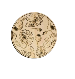 Sous-verres décoratifs en bois d'acacia peints à la main en forme arrondie pour le thé et le café, vente en gros, tapis et coussinets pour la maison - Product Image 1