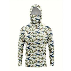 Chemise de pêche à manches longues à capuche camouflage pour homme, UPF 50, anti-UV, séchage rapide, respirante, en polyester, pull-over - Product Image 6