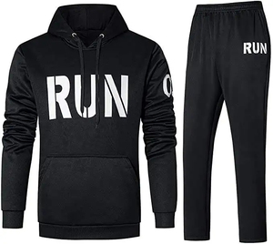 Survêtements de jogging grande taille personnalisés respirants unisexes noirs avec broderie de logo sur mesure – Vente en gros - Product Image 4