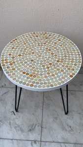 Table d'appoint en mosaïque éblouissante: Art irisé-Table basse bleue-Table d'appoint-Décor de salon-Cadeau - Product Image 2