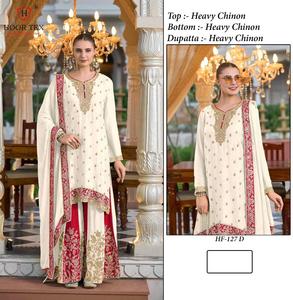 Nueva llegada Ropa Étnica de moda Venta caliente pesado Chinon con bordado Salwar traje mujer moda fabricante - Product Image 3