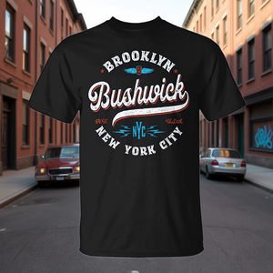 T-shirt Bushwick Brooklyn Retro Vintage NYC, abbigliamento promozionale in stile New York - Product Image 3