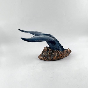 Statue de Queue de Baleine en Polyrésine, Sculpture de Tortues Marines et Trois Dauphins, Décoration Nautique d'Animaux Marins pour Table, Ornements - Product Image 3