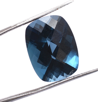 Topaze bleue de Londres naturelle longue dames de coussin coupe pierre précieuse en vrac à facettes affaire en gros fabricant prix de gros fabrication de bijoux
