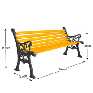 Banc de jardin extérieur en fer pur élégant enduit de poudre - Product Image 3