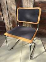 Silla de madera y metal Vintage Industrial Bauhaus Estilo retro Asiento cómodo duradero Perfecto para comedor Sala de estar