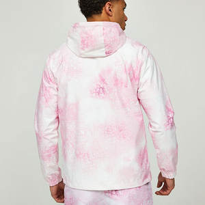 Chaqueta cortavientos para hombre personalizada al por mayor chaqueta cortavientos impermeable de tela con capucha sublimación - Product Image 2