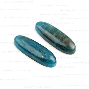 Apatite bleue naturelle de qualité supérieure 10x30mm Long ovale dos plat calibré Cabochon en vrac pierres précieuses fabrication de bijoux fournisseur en vrac - Product Image 4