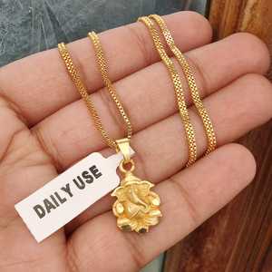 ล็อกเกตชุบทองขนาดเล็กหนึ่งกรัมพร้อมโซ่ที่สวยงามล็อคเก็ตทางศาสนาสวมใส่ทุกวัน - Product Image 2
