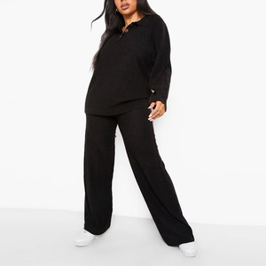 2025 nuevos chándales de moda para mujer, conjunto de chándal de dos piezas con logotipo personalizado de algodón para mujer, conjuntos de chándales deportivos - Product Image 5