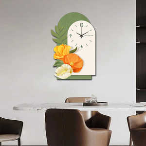 Horloge murale élégante et luxueuse Blooms Cascade, à face unique, électrique, décorative pour la maison et le jardin, 90x60 pouces - Product Image 2