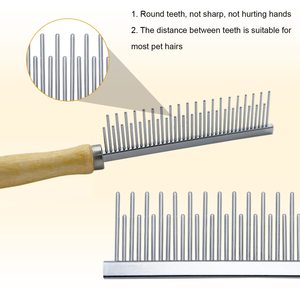 หวีแปรงขนสัตว์เลี้ยงด้ามจับทำจากไม้สำหรับสุนัขแมวสัตว์เลี้ยง - Product Image 3