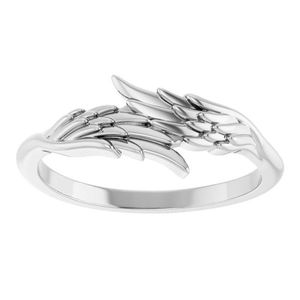Rose Gold 18K Plated Angel Wings Cluster <b>Ring</b> Fashionable Trendy Eternity Inlay with Christian Religious Theme Perfect Gift - Product Image 3