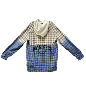 เสื้อเชิ้ตแขนยาวผ้าฝ้ายฟลานเนลหนานุ่ม 100% ลายตารางย้อมเส้นด้าย ขายส่ง เสื้อเชิ้ตผู้ชายสีพื้น มีฮู้ด เสื้อเชิ้ตผู้ชายลายมัดย้อมไล่สี - Product Image 2