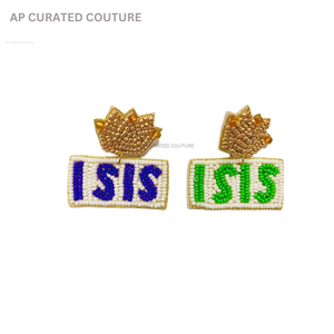 2025 Mardi Gras Krewe Collection Premium Quality Beaded Handcraft <b>Fashion</b> <b>Hoop</b> <b>Earrings</b> Customized Statement Premium <b>Earrings</b> - Product Image 6