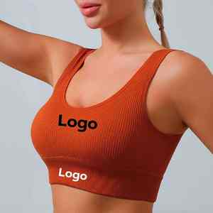 New Custom Logo Print Women <b>Sports</b> <b>Bras</b> Solid Gym <b>Backless</b> Tank Top Thread U Shape Seamless Yoga Fitness <b>Bra</b> - Product Image 6