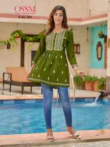 Vêtements décontractés, tissu tricoté confortable, tunique courte à col rond, douce et extensible, ensemble pour un usage quotidien, prix de gros, livraison mondiale - Product Image 3