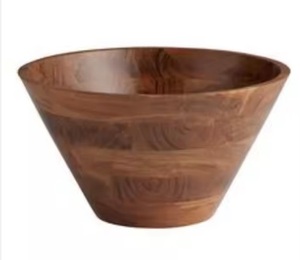 Bols de service en bois faits à la main écologiques avec un fini naturel parfait pour les salades, les collations et les dîners de famille - Product Image 4