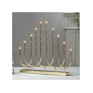 <b>Candles</b> Holder Metal Gold Decorative Menorah Romantic Candlelight <b>Dinner</b> Props Modern Candlestick <b>candle</b> holder - Product Image 4