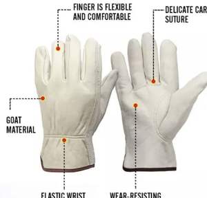 Gants de travail en cuir de vachette résistant à la chaleur, anti-coupure, pour le jardinage et la soudure, protection des mains pour soudeurs - Product Image 4
