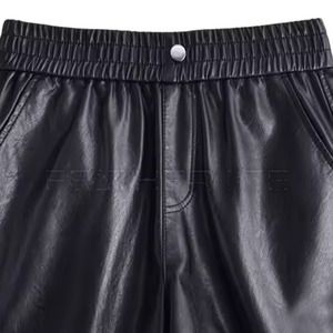 Loose Fit <b>Elastic</b> <b>Waist</b> Wholesale Women Leather <b>Shorts</b> Customized <b>Plus</b> <b>Size</b> Women Leather <b>Shorts</b> for Casual Use - Product Image 6