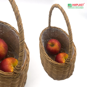 2023 New Arrival Bamboo <b>Basket</b> Vietnam Hand Woven Plastic PP Storage <b>Baskets</b> Trendy <b>Wicker</b> Fruit Storage <b>Cheap</b> Price Multi-Sized - Product Image 5