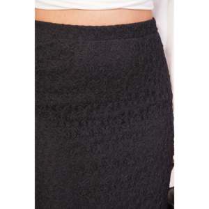 LUSTIN Women's Elegant Black Midi <b>Skirt</b> with <b>Elastic</b> Waistband, Delicate Lace Detail, and Comfortable Lining for Casual or - Product Image 4