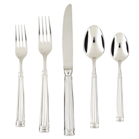 Ensemble de couverts de haute qualité en acier inoxydable plaqué argent miroir, durable et traditionnel, pour les fêtes