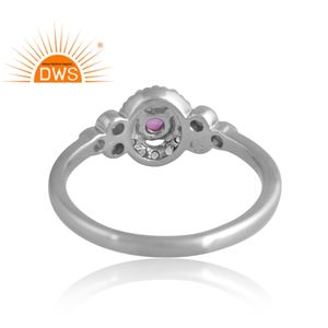 Increíble diseño plata esterlina Chapado en paladio Topacio rosa y topacio blanco anillo de piedras preciosas diseño personalizado proveedor de joyería - Product Image 2