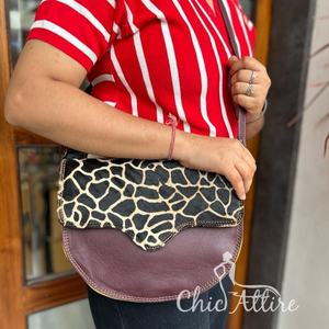 Nouveau Style cuir recyclé couleur trapu sac à bandoulière haute qualité imprimé Animal fourrure cuir sac à main multicolore femmes sac à bandoulière - Product Image 1