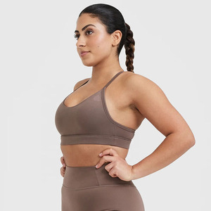 OEM Sólido Push-up Fitness Mujer Yoga Sujetador deportivo Correas elásticas de apoyo Tela Lisa Bralettes Adultos Niñas Logotipo frontal - Product Image 3