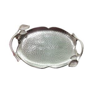 Bandeja de servicio única con asa para el hogar, Hotel, restaurantes, cocina, Color plateado, bandejas de servicio de café de Metal modernas, suministros de Hotel - Product Image 6