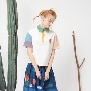 Nuevos polos bordados en 3D personalizados para mujer, camisa de manga corta de verano para mujer, nuevos polos de algodón con cuello levantado - Product Image 2