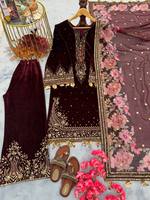 Tissu BLOSSOM FABRIC, velours de viscose pur de haute qualité, broderie lourde, manches cloche fantaisie, robe de soirée longue, tenue traditionnelle 4 saisons