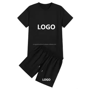 Ensemble t-shirt et short avec logo personnalisé, survêtements pour hommes, vêtements décontractés, survêtements de course et de gymnastique, survêtements personnalisés délavés à l'acide - Product Image 1
