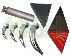 Laringoscopio LED Macintosh de 4 hojas, Manual, mango medio convencional, aparato de examen de agudeza visual de acero inoxidable ENT - Product Image 4