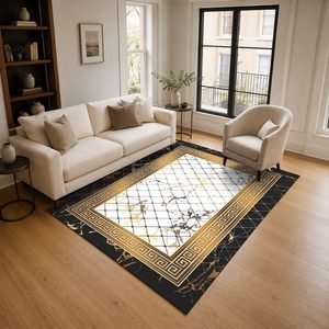 Tapis RUGS DEPOT LXDP-0504 en gros, couleur terre cuite dorée, style oriental traditionnel, imprimé numériquement, lavable en machine, en chenille, antidérapant - Product Image 2