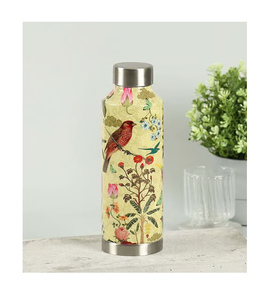 Botella de agua de cobre puro Flor personalizada Botella impresa azul Botella de agua de cobre Venta superior hecha a mano - Product Image 2