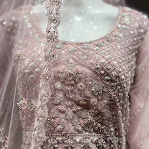 Trend açık renk <span class=keywords><strong>Net</strong></span> Lehenga büyük yetenek fantezi bit iş ve gelin bakmak için tam Jarkan taşlar - Product Image 1