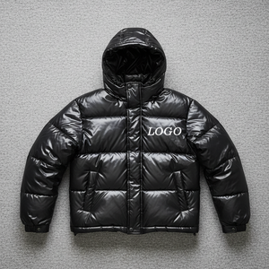 OEM/ODM matériau en nylon brillant sur mesure surdimensionné épais chaud doudoune coupe-vent en coton rembourré Streetwear veste à bulles - Product Image 4