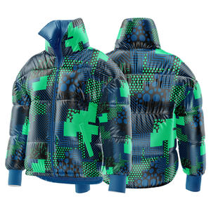 Veste matelassée en coton pour femmes personnalisée en gros col montant fermeture éclair manches longues motif solide vente chaude manteau d'hiver teint uni - Product Image 5