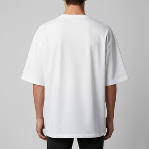 T-shirt à col rond en coton mélangé à imprimé graphique surdimensionné pour homme, style décontracté - Product Image 3