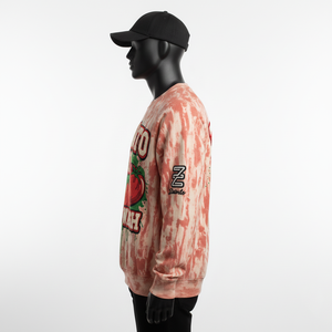 Sudadera Premium de Algodón 350GSM, Estilo Tie-Dye Rojo Lavado al Ácido, Tejido Suave y Cálido, Estampado Artístico, Sudadera Básica - Product Image 5