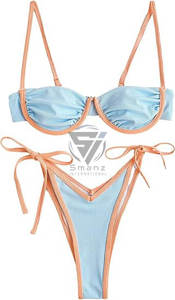 Fabricante de Trajes de Baño Personalizados al por Mayor, Traje de Baño de Diseñador con Estampado y Recortes, Bikini Sexy con Tirantes Finos para Mujer 2026 - Product Image 5