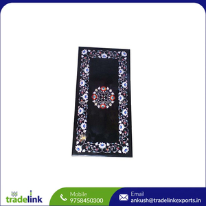 Mesa de Centro Convertible con Incrustaciones de Vidrio Semiprecioso y Mármol, Negra, Moderna, para Sala de Estar, Juego de Muebles de Comedor para Exteriores - Product Image 5
