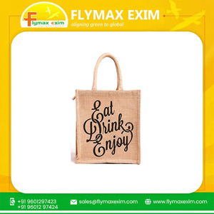Bolsas de mano de arpillera y yute con diseño de letras ecológicas de alta calidad, bolsas de compras de moda a la venta - Product Image 4