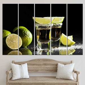 Impresión en lienzo de Tequila Shot & Lime: arte vibrante para la cocina, JUEGO DE 5 LIEÑOS - Product Image 1