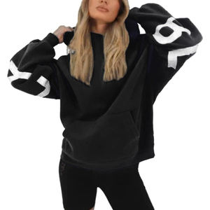 Sweats à capuche surdimensionnés personnalisés pour femmes pulls à capuche sweats à manches longues polaire automne hiver vêtements hauts avec poche - Product Image 6
