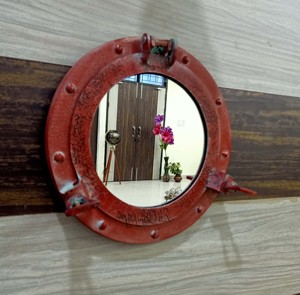 Espejo de ventana de ojo de buey redondo de aluminio Premium náutico de 12 pulgadas decoración de pared Premium para baño O USO DE BELLEZA acabado de vidrio - Product Image 3