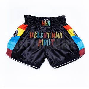 Muay Thai Shorts Personnalisé Noir Hommes Muay Thai Short de course Nylon Polyester Arts martiaux Wear Boxing 2025 Panel Design - Product Image 3